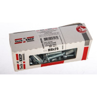 Болт DIN 933 с шестигранной головкой, оцинкованный М8х25, 40шт - коробка Tech-Krep 105208