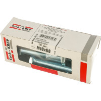 Болт DIN 933 с шестигранной головкой, оцинкованный М10х60, 10шт - коробка Tech-Krep 105218