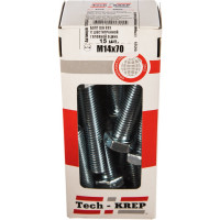 Болт DIN 933 с шестигранной головкой, оцинкованный М14х70, 15шт - коробка Tech-Krep 126534