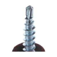 Кровельный саморез Tech-Krep КР сверло 4,8х28 RAL-3011 тёмно-красный 60 шт, коробка с ок 112029