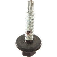 Кровельный саморез Tech-Krep КР сверло 4,8х28 RAL-8017 шоколадно-коричневый 60 шт, коробка с окном 112031