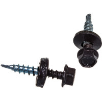 Кровельный саморез Tech-Krep КР сверло 4,8х28 RAL-8019 коричневый 60 шт, коробка с окном 124633