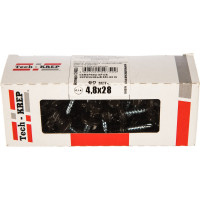 Кровельный саморез Tech-Krep КР сверло 4,8х28 RAL-8019 коричневый 60 шт, коробка с окном 124633