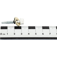 Кровельный саморез Tech-Krep КР сверло 4,8х28 RAL-9003 ярко-белый 60 шт, коробка с окном 124643