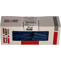 Распорный дюбель Чапай 6х60 шипы+усы, полипропилен 40шт - коробка Tech-Krep 111470