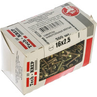 Универсальный саморез Tech-Krep 16х2,5 мм 500 шт желтый, коробка с окном 102220