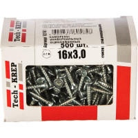 Универсальные саморезы Zitar 16x3,0 мм 500 шт оцинкованные коробка с окном Tech-Kr 102161