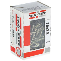 Универсальный саморез Tech-Krep 20х3,5 мм 200 шт желтый, коробка с окном 102232