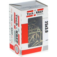 Универсальный саморез Tech-Krep 25х3,0 мм 200 шт желтый, коробка с окном 102226