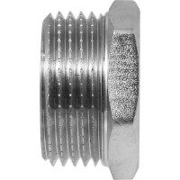 Заглушка сантехническая в трубу MPF 1" пробка латунная никелированная наружная резьба ИС.072279