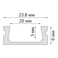 Алюминиевый накладной широкий профиль, серебро Feron CAB263 10277