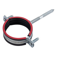 Оцинкованный хомут с резиновым уплотнителем MasterProf 2", M8, с шурупом и дюбелем ИС.140021