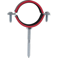 Оцинкованный хомут с резиновым уплотнителем MasterProf 2", M8, с шурупом и дюбелем ИС.140021