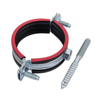 Оцинкованный хомут с резиновым уплотнителем MasterProf 2", M8, с шурупом и дюбелем ИС.140021