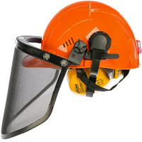 Комплект Лесоруба (каска + щиток сетка + наушники) РОСОМЗ КСН64 ШТУРМ FavoriТ СТАЛЬ 75714+04416+60105