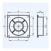 Накладка торцевая 160х160 мм с фланцем 125 мм ERA 1616Ф12 210-079