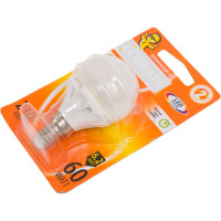 Светодиодная лампа ECOWATT P45 230В аналог 60W 2700K E14 теплый белый свет шарик 4606400419259