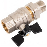 Кран Американка Н/В Ду-20 /3/4" Бабочка черная Bugatti OREGON 03220075 03220032