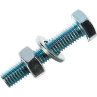 Болт Tech-Krep/Zitar DIN933 с шестигранной головкой, оцинкованный М10х50 + гайка + шайба 2 шт - пакет 112726