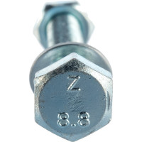 Болт Tech-Krep/Zitar DIN933 с шестигранной головкой, оцинкованный М10х80 + гайка + шайба 2 шт - пакет 114057