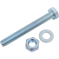 Болт Tech-Krep/Zitar DIN933 с шестигранной головкой, оцинкованный М10х80 + гайка + шайба 2 шт - пакет 114057