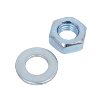 Болт Tech-Krep/Zitar DIN933 с шестигранной головкой, оцинкованный М10х80 + гайка + шайба 2 шт - пакет 114057