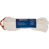 Вязаный шнур (ПП, 5 мм, с сердцевиной, универсальный, белый, 20 м) Tech-Krep 140328