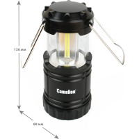 Фонарь для кемпинга Camelion LED5632 3XR03, черный, 3X COB LED 13368