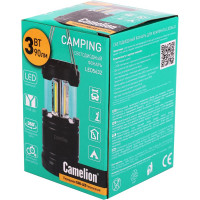 Фонарь для кемпинга Camelion LED5632 3XR03, черный, 3X COB LED 13368