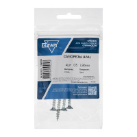 Саморез ШУц с потайной головкой 5,0x90 мм, 4 шт., пакет Zitar 102452