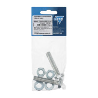 Болт с шестигранной головкой DIN933 оцинкованный М10x50 мм, в комплекте с гайкой и шайбой, 2 шт в пакете Zitar 112726