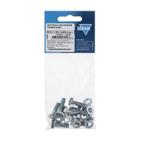 Болт с шестигранной головкой DIN933 оцинкованный М6x20 мм, в комплекте с гайкой и шайбой, 8 шт в пакете Zitar 112717