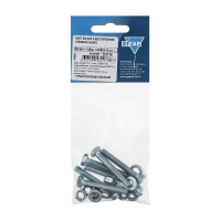 Болт с шестигранной головкой DIN933 оцинкованный М6x40 мм, в комплекте с гайкой и шайбой, 6 шт в пакете Zitar 112719