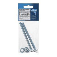 Болт с шестигранной головкой DIN933 оцинкованный М8x100 мм, в комплекте с гайкой и шайбой, 2 шт в пакете Zitar 112725