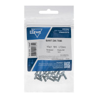 Винт Zitar DIN7985 с полукруглой головкой оцинкованный М4x12, 16 шт. (пакет) 126567