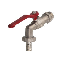 Водоразборный шаровой кран 1/2 латунь, никель QUATTRO ELEMENTI 246-425