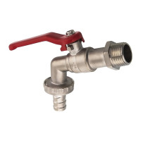 Водоразборный шаровой кран 1/2 латунь, никель QUATTRO ELEMENTI 246-425