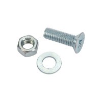 Винт Tech-Krep/Zitar DIN965 с потайной головкой, оцинкованный M5х16 + гайка + шайба 14 шт - пакет Tec 114061