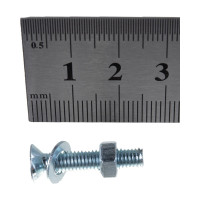 Винт Tech-Krep/Zitar DIN965 с потайной головкой, оцинкованный M5х25 + гайка + шайба 11 шт - пакет Tec 114063