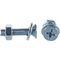 Винт Tech-Krep/Zitar DIN965 с потайной головкой, оцинкованный M6х25 + гайка + шайба 8 шт - пакет Tech 114066