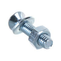 Винт Tech-Krep/Zitar DIN965 с потайной головкой, оцинкованный M6х25 + гайка + шайба 8 шт - пакет Tech 114066