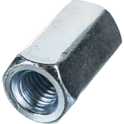 Гайка соединительная DIN6334 оцинкованная М10, 2 шт в пакете Zitar 112279