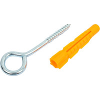 Шуруп с кольцом Tech-Krep/Zitar 6х60 с универсальным дюбелем 10х61 2 шт - пакет 114042