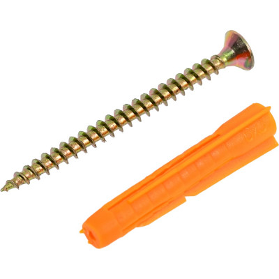 Саморез ШУж Tech-Krep/Zitar 4,0х50 потайная головка + универсальный дюбель 6х37 16 шт - пакет 112939