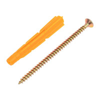 Саморез ШУж с потайной головкой 4,0x70 мм + универсальный дюбель 6x52 мм, 14 шт в пакете Zitar 112940