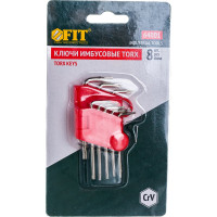 Ключи звездочки в пластиковом держателе, CrV, Т5-Т20, 8 шт. FIT IT 64001
