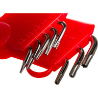 Ключи звездочки в пластиковом держателе, CrV, Т5-Т20, 8 шт. FIT IT 64001