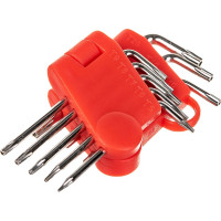 Ключи звездочки в пластиковом держателе, CrV, Т5-Т20, 8 шт. FIT IT 64001