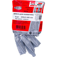 Дюбель для газобетона Tech-Krep нейлон 10х60 6 шт - пакет 134405