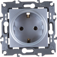 Розетка ЭРА 12-2101-03 2P+E Schuko, 16АХ-250В, алюминий Б0014677